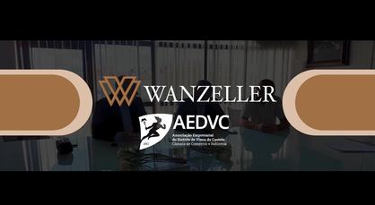 Capa do vídeo da parceria com os logótipos Wanzeller e AEDVC sobre uma imagem do encontro.